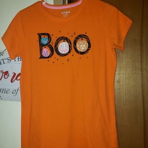 Cat & Jack Orang Halloween Boo T-shirt, Girls XL (14-16)